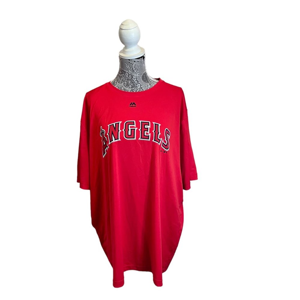 California LA Angels MLB Majestic Evolution Tee Cool Base Red T-Shirt Mens 2XL